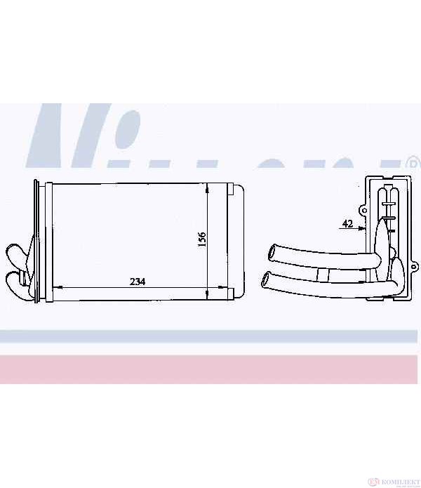 РАДИАТОР ПАРНО AUDI 80 AVANT (1991-) 1.9 TD - NISSENS