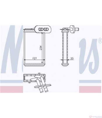 РАДИАТОР ПАРНО VOLKSWAGEN POLO (1994-) 1.0 - NISSENS