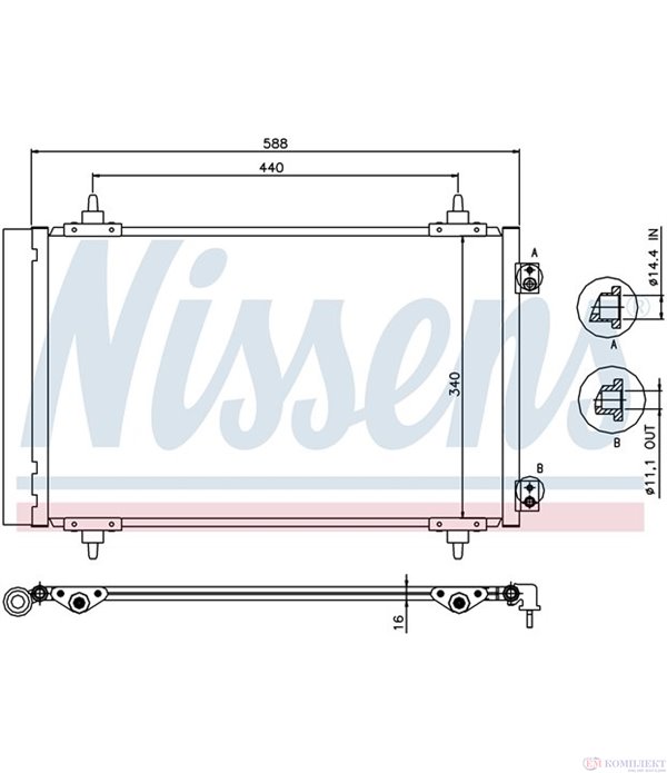 РАДИАТОР КЛИМАТИК PEUGEOT EXPERT TEPEE (2007-) 1.6 HDi 90 - NISSENS