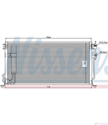 РАДИАТОР КЛИМАТИК MITSUBISHI LANCER COMBI (2003-) 1.6 - NISSENS