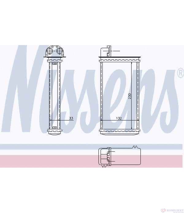 РАДИАТОР ПАРНО PEUGEOT 205 II (1987-) 1.7 D - NISSENS