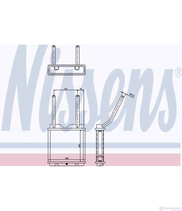 РАДИАТОР ПАРНО VAUXHALL CAVALIER MK III (1988-) 1.4 S - NISSENS