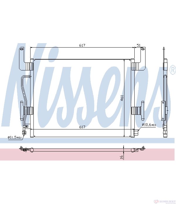 РАДИАТОР КЛИМАТИК RENAULT TRUCKS PREMIUM (1996-) Route 420.24 - NISSENS