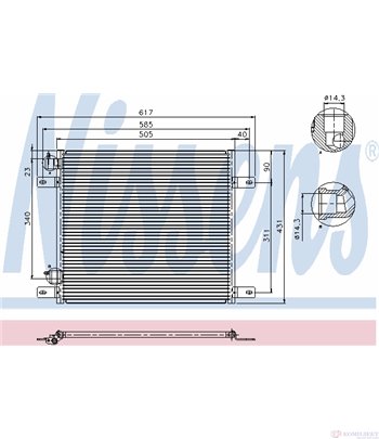 РАДИАТОР КЛИМАТИК DAF CF 85 (2001-) FAT 85.340 - NISSENS