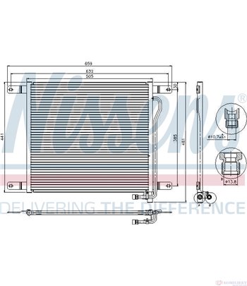 РАДИАТОР КЛИМАТИК MAN M 2000 L (1995-) 18.285 LAK, LARK, (LE280B) - NISSENS