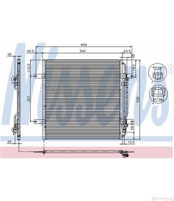 РАДИАТОР КЛИМАТИК MERCEDES ATEGO (1998-) 2628 B - NISSENS