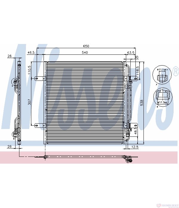 РАДИАТОР КЛИМАТИК MERCEDES ATEGO (1998-) 1828 LS - NISSENS