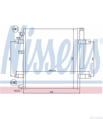 РАДИАТОР КЛИМАТИК MERCEDES ATEGO 2 (2004-) 1323, 1323 L, 1324, 1324 L - NISSENS