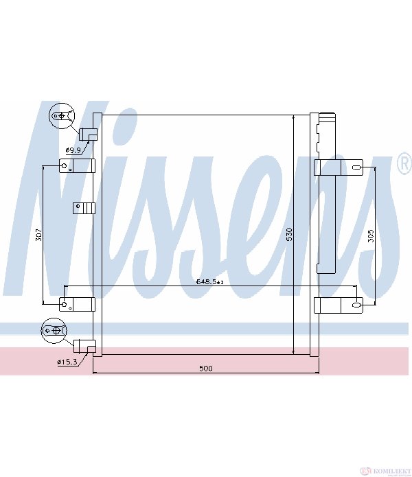 РАДИАТОР КЛИМАТИК MERCEDES ATEGO 2 (2004-) 1218, 1218 L - NISSENS
