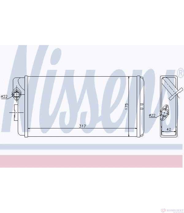 РАДИАТОР ПАРНО MERCEDES LK/LN2 (1984-) 1514,1514 L - NISSENS
