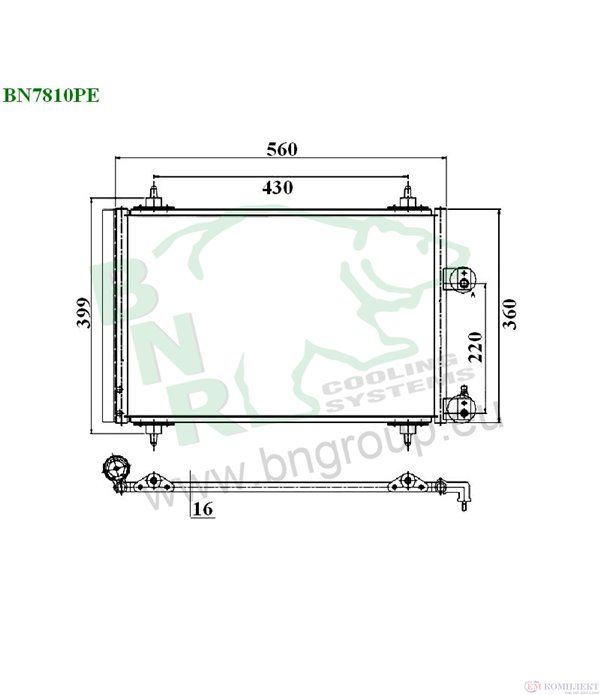 РАДИАТОР КЛИМАТИК CITROEN C5 (2001-) 2.0 16V - BNR