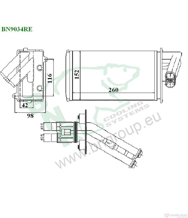 РАДИАТОР ПАРНО RENAULT LAGUNA (1993-) 2.2 D - BNR