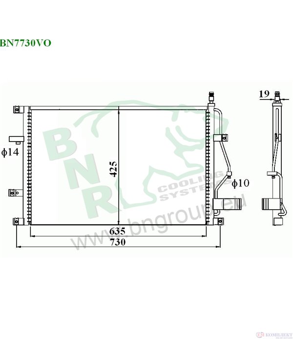 РАДИАТОР КЛИМАТИК VOLVO S60 I (2000-) 2.4 T AWD - BNR