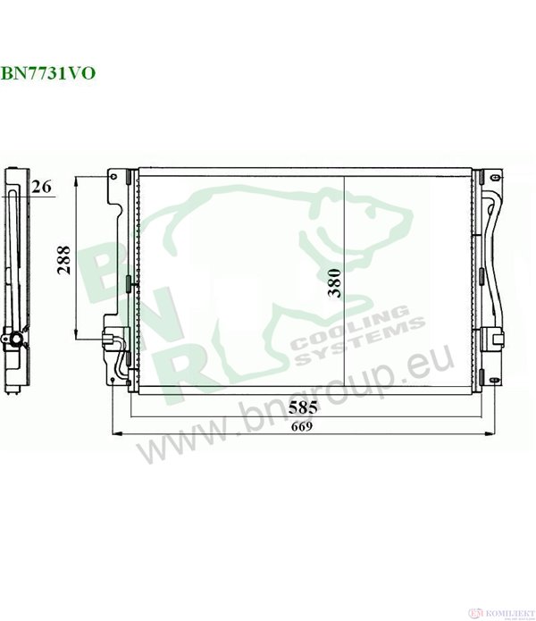 РАДИАТОР КЛИМАТИК VOLVO V70 I COMBI (1996-) 2.5 Bifuel - BNR