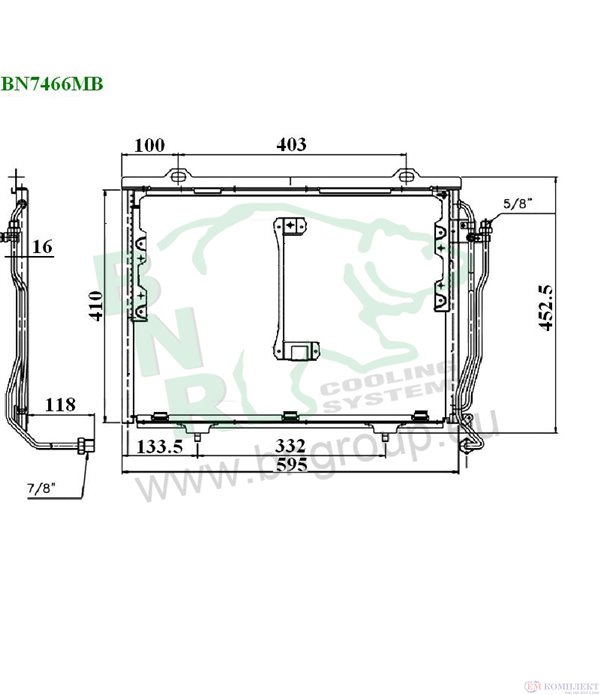 РАДИАТОР КЛИМАТИК MERCEDES CLK C208 (1997-) 200 Kompressor - BNR