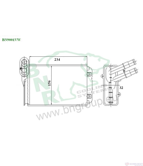 РАДИАТОР ПАРНО VOLKSWAGEN POLO CLASSIC (1995-) 60 1.4 - BNR