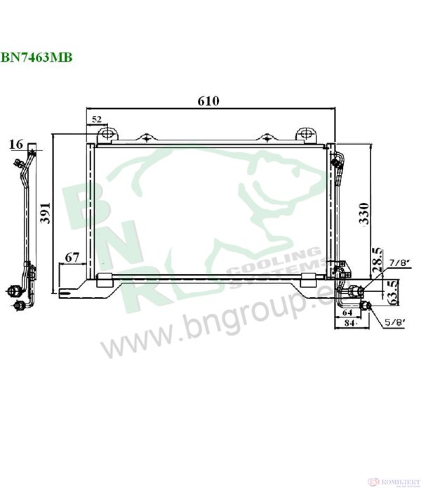 РАДИАТОР КЛИМАТИК MERCEDES E CLASS COMBI S210 (1996-) E 220 T CDI - BNR