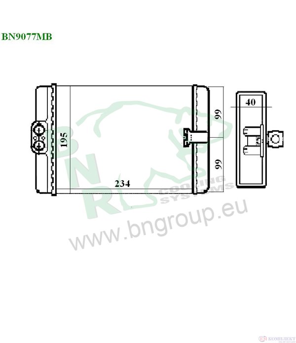 РАДИАТОР ПАРНО MERCEDES E CLASS COMBI S210 (1996-) E 250 T D - BNR