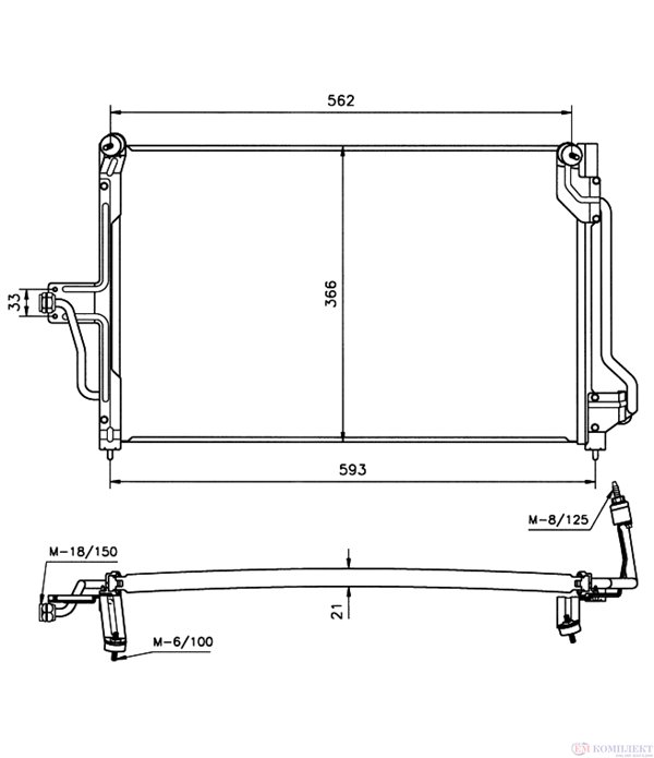 РАДИАТОР КЛИМАТИК OPEL ASTRA F COMBI (1991-) 1.6 i - NRF