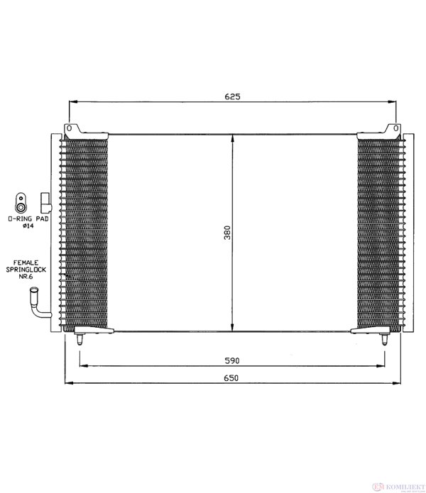 РАДИАТОР КЛИМАТИК PEUGEOT 406 (1995-) 3.0 24V - NRF