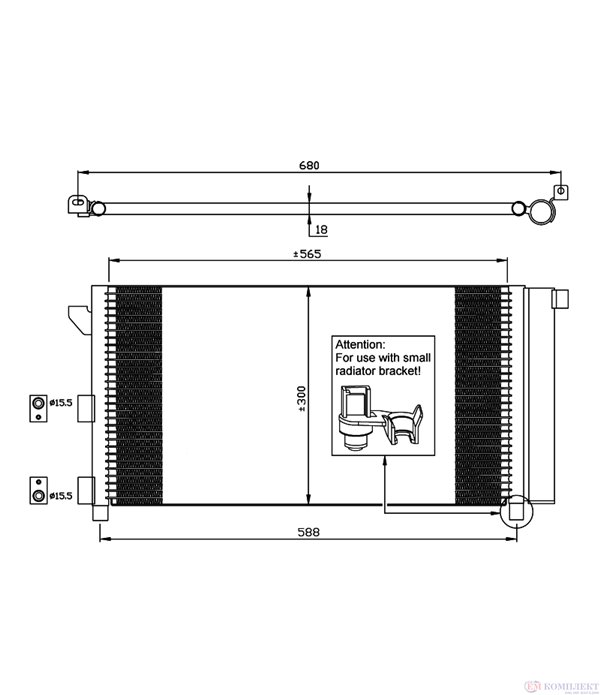 РАДИАТОР КЛИМАТИК FIAT PANDA (2003-) 1.2 Bi-Power - NRF