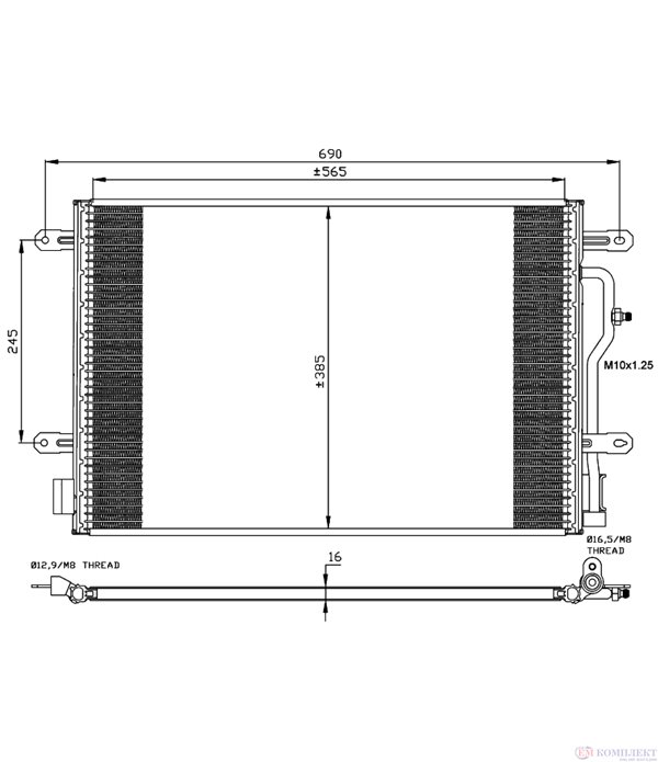 РАДИАТОР КЛИМАТИК AUDI A6 (1997-) 2.0 - NRF
