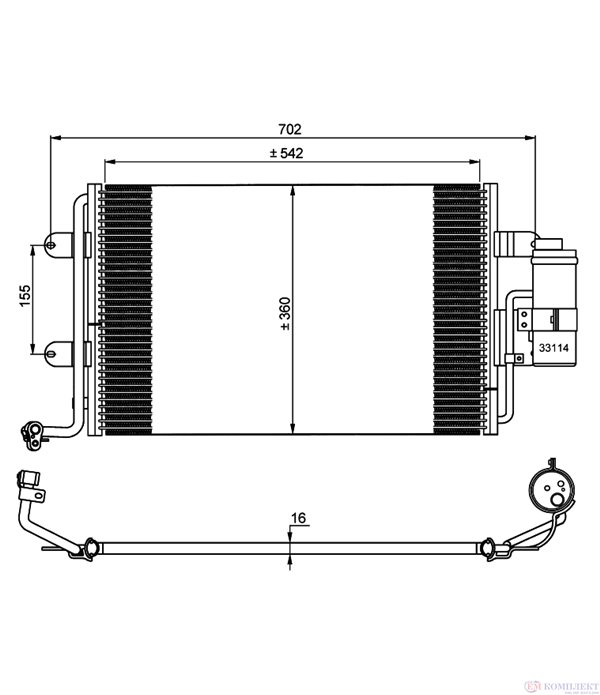 РАДИАТОР КЛИМАТИК VOLKSWAGEN GOLF IV (1997-) 1.8 4motion - NRF