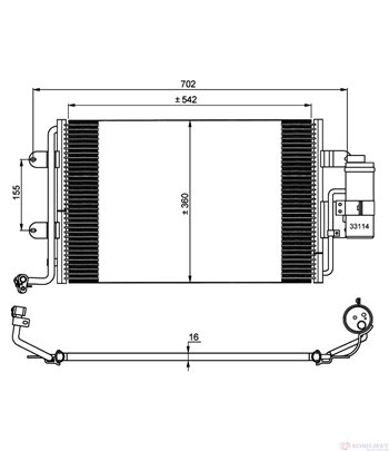 РАДИАТОР КЛИМАТИК VOLKSWAGEN BORA (1998-) 1.9 SDI - NRF