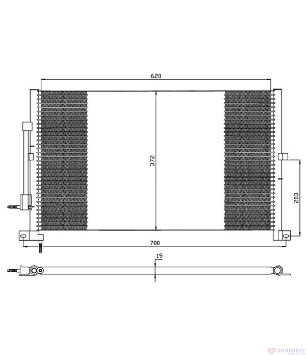 РАДИАТОР КЛИМАТИК FORD MONDEO III COMBI (2000-) 2.0 16V DITDDiTDCi - NRF