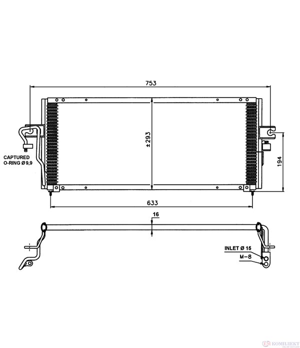 РАДИАТОР КЛИМАТИК NISSAN ALMERA I HATCHBACK (1995-) 1.6 SR,SLX - NRF