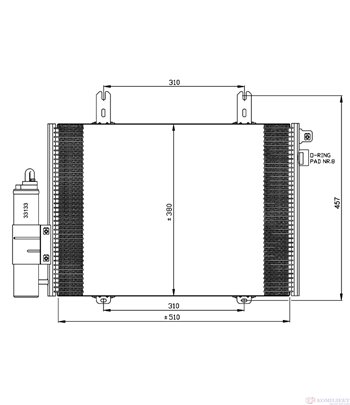 РАДИАТОР КЛИМАТИК RENAULT KANGOO (1997-) D 55 1.9 - NRF