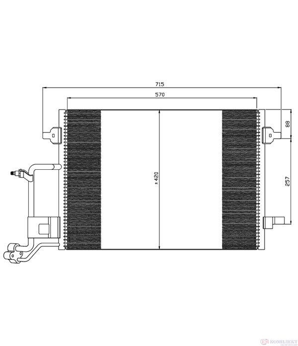 РАДИАТОР КЛИМАТИК VOLKSWAGEN PASSAT VARIANT (1997-) 2.5 TDI Syncro4motion - NRF