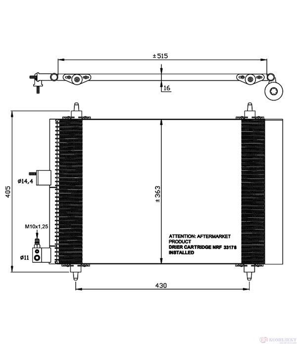 РАДИАТОР КЛИМАТИК CITROEN XSARA COUPE (1998-) 2.0 16V - NRF