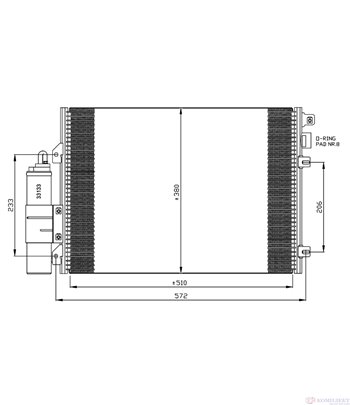 РАДИАТОР КЛИМАТИК RENAULT KANGOO (1997-) 1.6 16V - NRF
