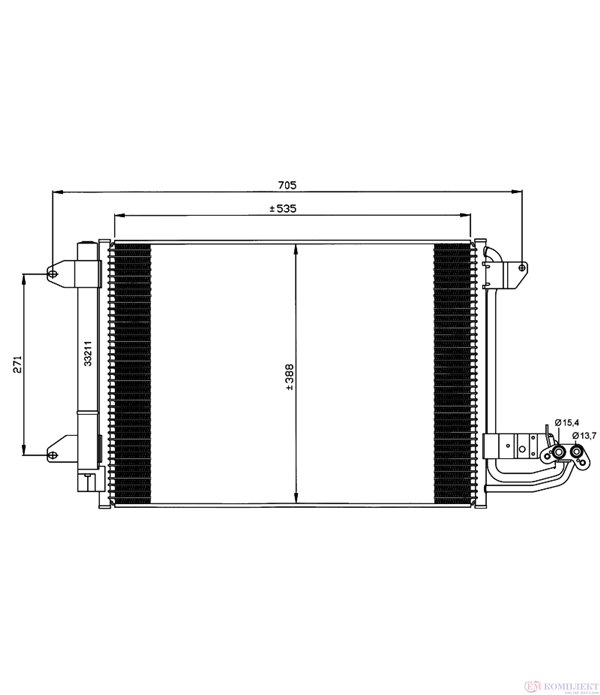 РАДИАТОР КЛИМАТИК SKODA SUPERB COMBI (2009-) 1.9 TDI - NRF