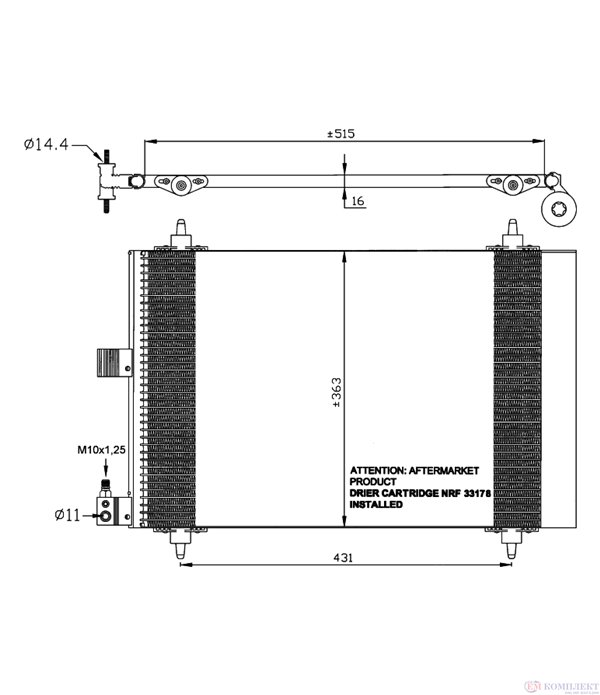 РАДИАТОР КЛИМАТИК CITROEN XSARA COUPE (1998-) 2.0 HDI 90 - NRF