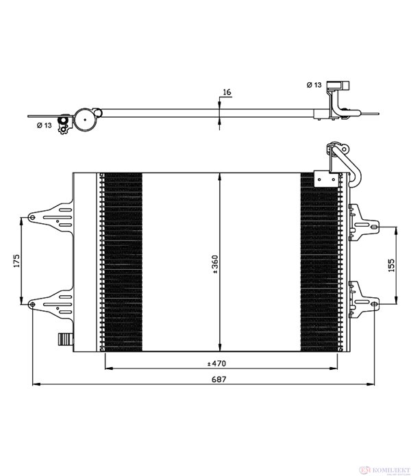 РАДИАТОР КЛИМАТИК SKODA ROOMSTER (2006-) 1.2 - NRF