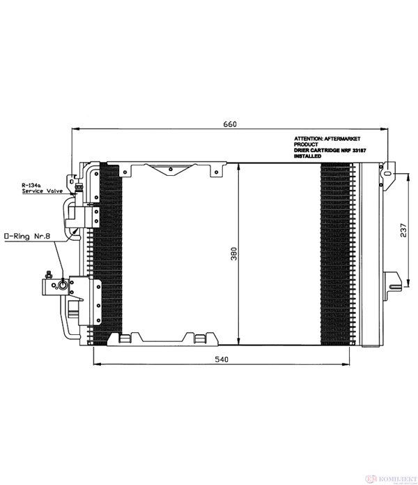 РАДИАТОР КЛИМАТИК OPEL ASTRA G SEDAN (1998-) 1.7 CDTI - NRF
