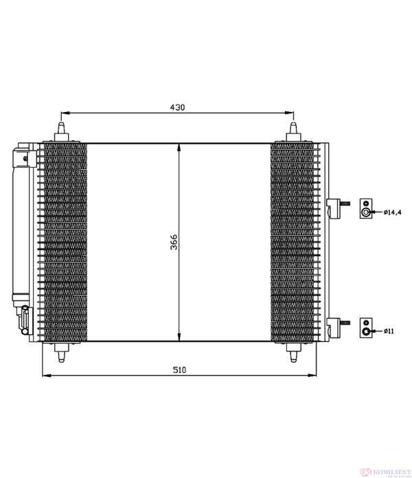 РАДИАТОР КЛИМАТИК PEUGEOT 307 BREAK (2002-) 1.6 16V - NRF