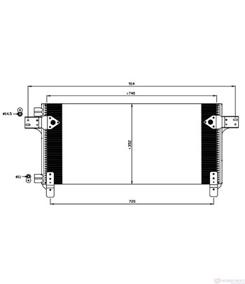 РАДИАТОР КЛИМАТИК MAN TGX (2007-) 18.360 FLS, FLS/M, FLRS, FLRS/N, FLLS, FLLS/N, FLLRS,FLLRS/N - NRF