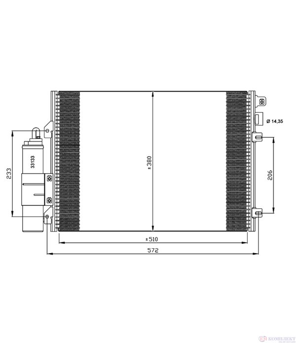 РАДИАТОР КЛИМАТИК DACIA LOGAN EXPRESS (2009-) 1.6 MPI 85 - NRF
