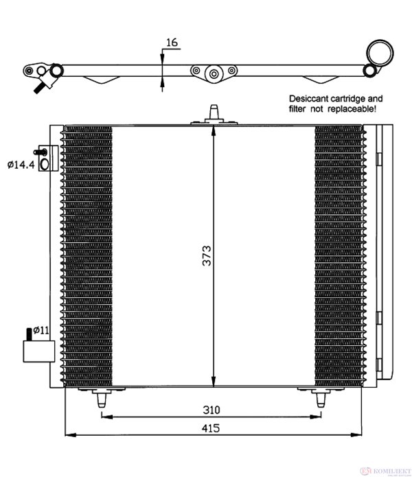 РАДИАТОР КЛИМАТИК PEUGEOT 207 (2006-) 1.4 16V - NRF