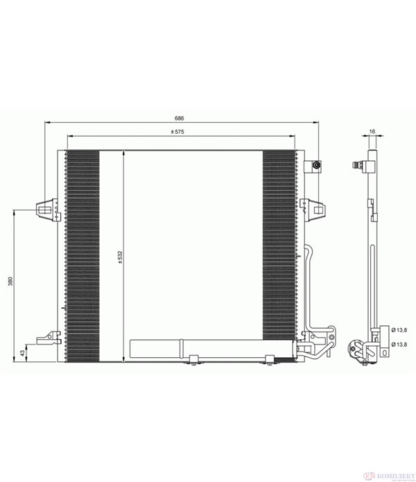 РАДИАТОР КЛИМАТИК MERCEDES R CLASS W251, V251 (2006-) R 500 4-matic - NRF