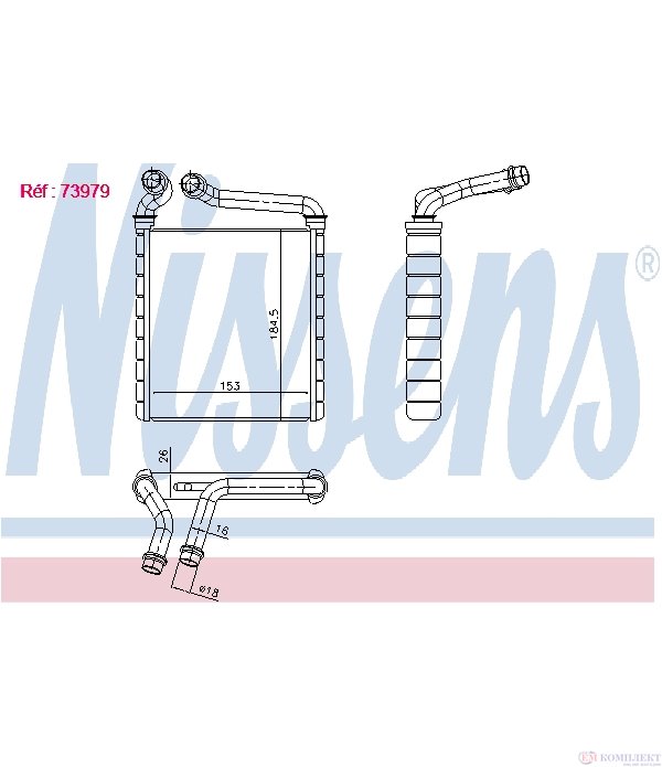 РАДИАТОР ПАРНО AUDI A3 (2003-) 2.0 TFSI - NISSENS