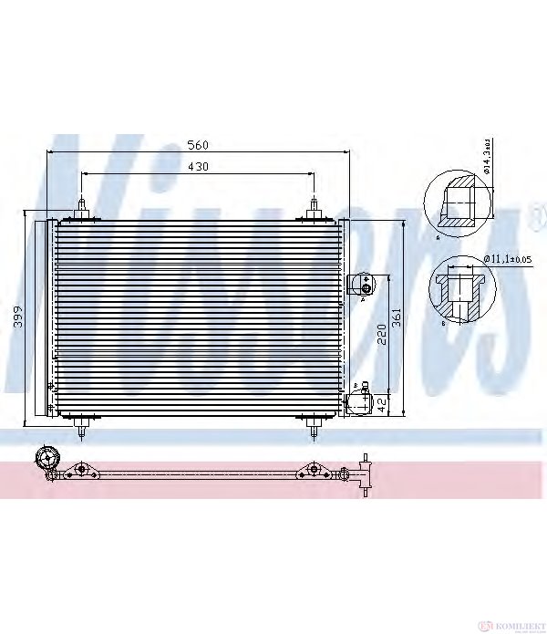 РАДИАТОР КЛИМАТИК CITROEN C6 (2005-) 3.0 HDi - NISSENS