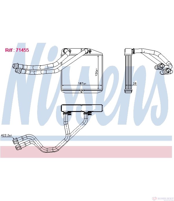 РАДИАТОР ПАРНО FIAT DOBLO (2010-) 1.4 Natural Power - NISSENS