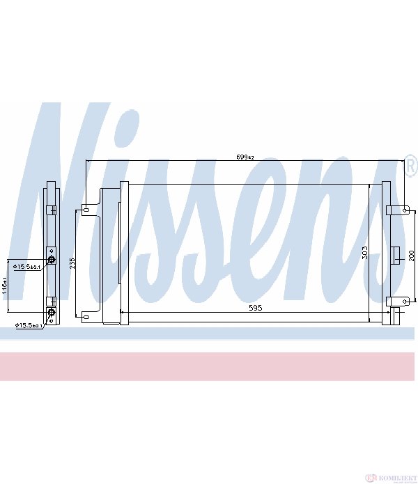 РАДИАТОР КЛИМАТИК FIAT DOBLO (2001-) 1.6 16V - NISSENS