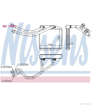 РАДИАТОР ПАРНО FIAT PUNTO (2012-) 1.4 Bifuel - NISSENS