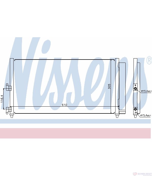 РАДИАТОР КЛИМАТИК FIAT DOBLO (2001-) 1.3 JTD 16V - NISSENS