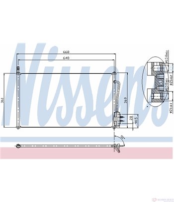 РАДИАТОР КЛИМАТИК FORD FOCUS COMBI (1999-) 1.6 16V - NISSENS